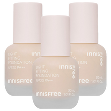 INNISFREE 台灣公司貨 輕薄透服貼粉底液 SPF20 PA++ 30ml, 3個, 21N