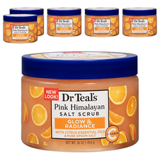 Dr.Teal's 維他命C亮澤西喜馬拉雅粉晶鹽身體磨砂膏, 6個, 454g