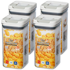 Felli 飛綠 方型優密儲物罐 1200ml, 4個, 透明