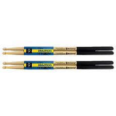 防滑鼓棒 5A 楓木 附護套, 黑色, 2雙