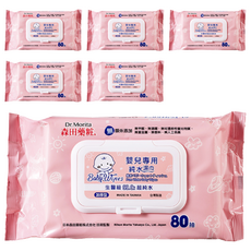 Dr.Morita 森田藥粧 台灣公司貨 嬰兒專用純水濕巾, 50g/㎡, 80張, 6包