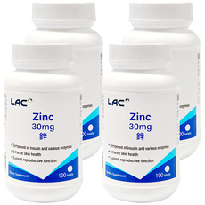 LAC 利維喜 鋅30食品錠, 4個, 100顆