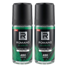 ROMANO 羅曼諾 男香抑味滾珠露 經典綠 優雅經典 溫暖木質調, 2個, 50ml