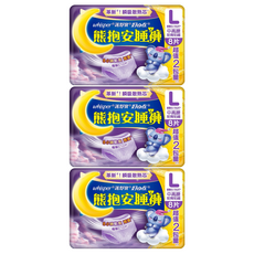 whisper 好自在 熊抱安睡褲 L, 3個, 8片, 夜用