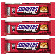 SNICKERS 士力架 花生可可巧克力棒 草莓口味, 40g, 3個