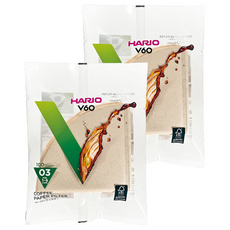 HARIO 好璃奧 V60無漂白03濾紙 VCF-03-100M 1~6杯, 100張, 2包
