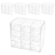 12宮格 全透明抽屜收納盒, 透明色, 5個