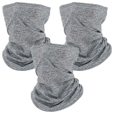 Porabella 保暖/多功能/舒適/透氣/親膚/細絨毛/彈力面罩 WMF002, 3個, 淺麻灰色