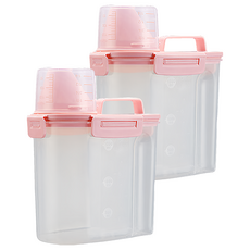塑膠儲糧桶 4卡扣 粉色, 2個
