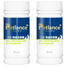 Petlance 毛孩專科 犬貓眼晶亮膠囊, 2個, 改善淚液/眼睛健康, 60顆