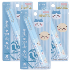 sun-star STICKYLE 攜帶型剪刀, 3個, 粉藍色