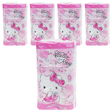 maRUTOmi 丸富製紙 捲筒衛生紙 粉Kitty, 25m, 5個, 12捲