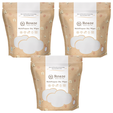 Roaze 柔仕 多功能乾濕兩用巾 纖柔款, 3個, 80張, 135g
