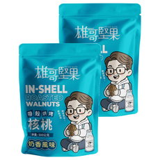 PRIME NUTS 雄哥堅果 帶殼烘烤核桃 紙皮核桃 奶香風味, 500g, 2個