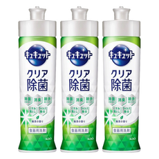 Kao 花王 Cucute 珂珂透 潔淨洗碗精 綠茶香, 220ml, 3瓶
