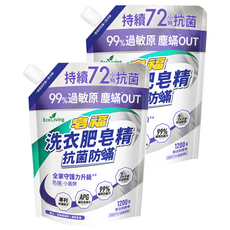 皂福 Eco Living 洗衣肥皂精 抗菌防蟎 南法田園香, 2個, 1.2kg