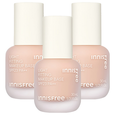 INNISFREE 台灣公司貨 輕薄透服貼飾底乳 SPF23 PA++ 30ml, 3 蜜桃粉, 3個