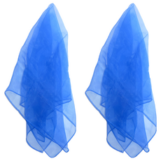 奧福打擊 音樂教具 舞蹈 律動雪紡紗巾 方巾 絲巾, 寶藍色, 2條