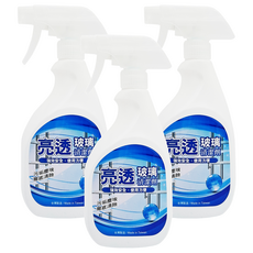 Snow White 白雪 亮透玻璃清潔劑 藍色, 3個, 500ml