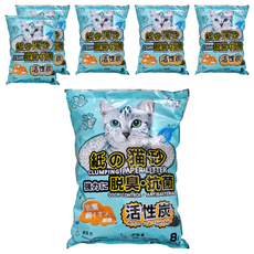 QQ KIT 活性炭環保紙貓砂, 8L, 2.5kg, 6包, 活性炭