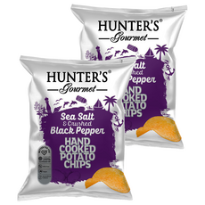 HUNTER'S gourmet 亨特手工洋芋片 海鹽黑胡椒味, 125g, 2個