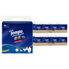 Tempo 奢柔抽取式衛生紙 4層 無香 80張, 10袋, 10包