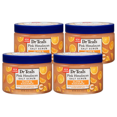Dr.Teal's 維他命C亮澤西喜馬拉雅粉晶鹽身體磨砂膏, 4個, 454g
