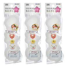 inomata 可愛飯糰模 日本製 1506, 熊 + 愛心 + 星星, 3個