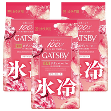 GATSBy 日本原裝進口 體用抗菌濕巾 冰涼蜜桃, 30張, 3包