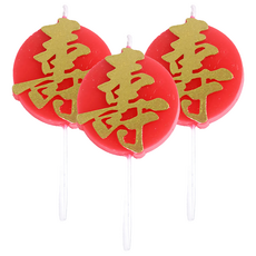金色壽字蠟燭, 3個, 金色