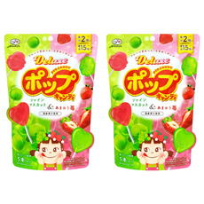 FUJIYA 不二家 POP造型水果棒棒糖 5入, 48g, 2套
