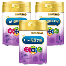 Mead Johnson 美強生 親舒部分水解1號蛋白嬰兒配方奶粉 0~12個月, 800g, 1罐, 3罐