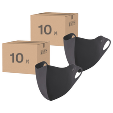 冰絲防曬玻尿酸口罩 18.5 x 18cm, Free Size, 深灰色, 2包