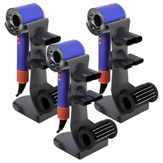 MD global 全金屬吹風機收納架, 3個, 深灰色