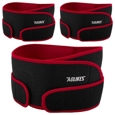 AOLIKES 輕量版可調式雙層護腰 7995, 紅黑色, 3個