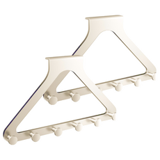 費歐家 免打孔自黏門後三角掛勾, 2個, 奶油色