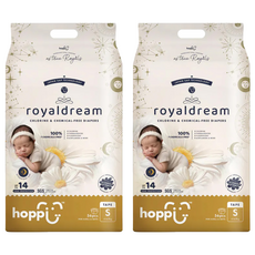 hoppi 皇家系列 嬰兒黏貼型尿布 4~8kg, S, 112片