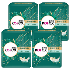 Kotex 靠得住 茶樹舒涼棉 護翼型, 28cm, 9片, 4盒