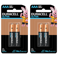 DURACELL 金頂 台灣公司貨 ULTRA 超能量 鹼性AAA電池4號, 2個, 2組