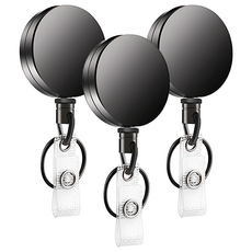 Life shop 彈力伸縮鑰匙扣 金屬易拉扣, 3入