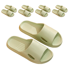 YUNMI EVA居家防滑/防臭/無聲超靜音/厚底/室內/浴室止滑防水拖鞋, 綠色, 5雙