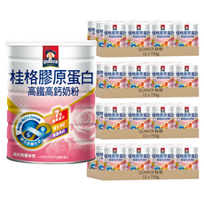 QUAKER 桂格 膠原蛋白高鐵高鈣奶粉, 750g, 48罐