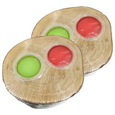 Canary 甲蟲天然原木 雙孔果凍皿, 2個, A-A077