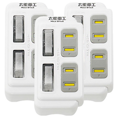 MAX STAR 太星電工 2P 二開二插分接式插座, 白色, 3個
