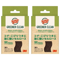 3M Scotch-Brite 百利 天然木漿棉菜瓜布 強力去汙, 再生纖維, 2個, 1個裝