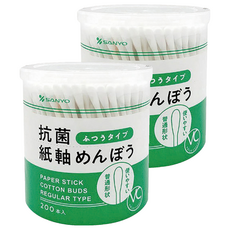 SANYO 山洋 VC抗菌棉花棒 深綠瓶, 200個裝, 2個