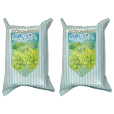 HONYARADOH COOL涼感濕巾 葡萄, 20枚入, 2包