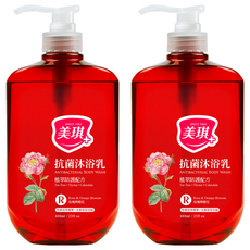 美琪 抗菌沐浴乳 玫瑰與橙花, 2個, 680ml
