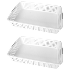 Deco 多用途長方形收納籃 3號, 白色, 2個