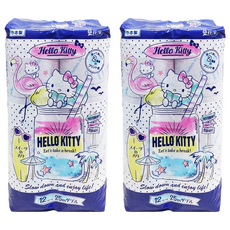 maRUTOmi 丸富製紙 捲筒衛生紙 藍Hello Kitty, 25m, 2個, 12捲